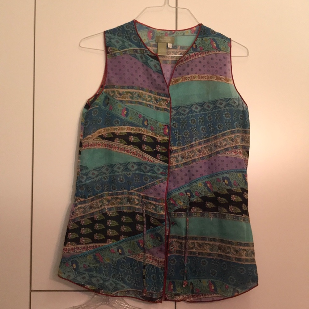 Blue Purple pattern blouse